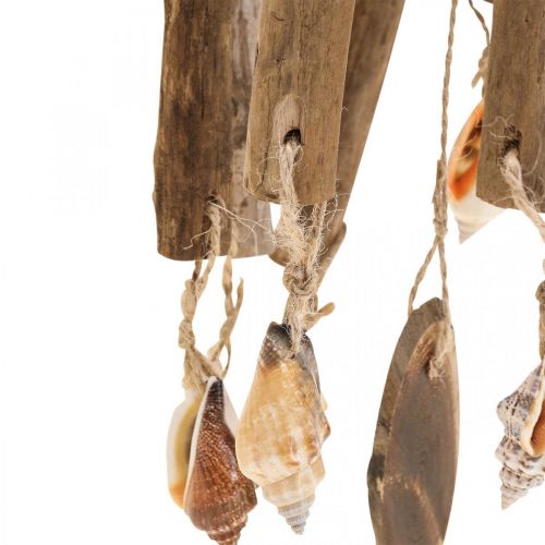 Product Wood wind chime, shells maritime decoration nature Ø14cm H40cm