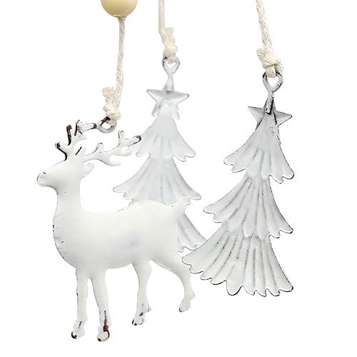 Product Christmas wind chime made of metal white Ø17cm