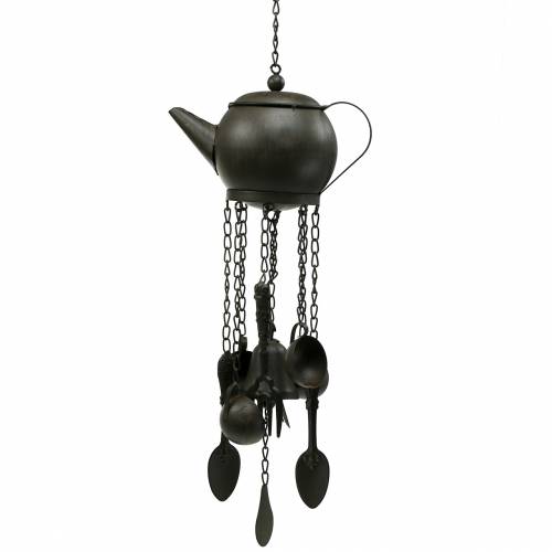Floristik24 Wind chimes teapot for hanging dark brown 70cm
