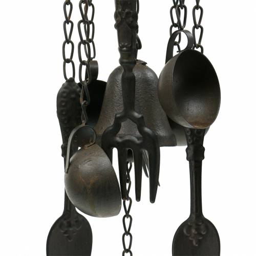 Product Wind chimes teapot for hanging dark brown 70cm