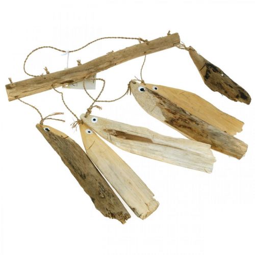 Floristik24 Maritime fish decoration, driftwood wind chimes, wood decoration L50cm W30cm