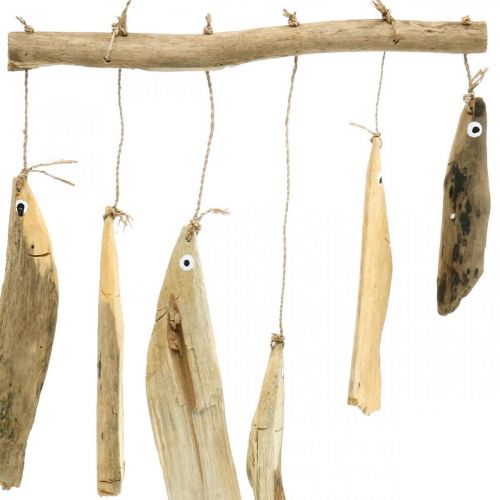 Floristik24 Maritime fish decoration, driftwood wind chimes, wood decoration L50cm W30cm