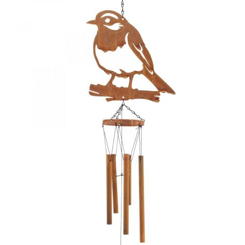 Floristik24 Wind chime chime metal garden bird patina 22.5x82cm