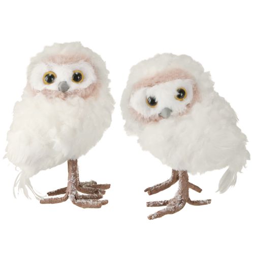 Floristik24 Winter decoration decorative owl figures for standing white 15cm 2 pieces