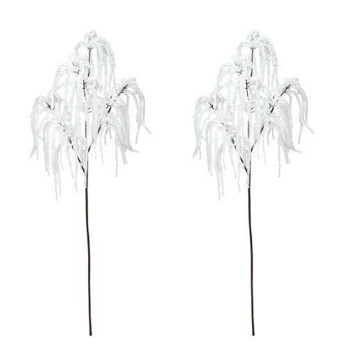 Floristik24 Decorative branch weeping willow winter decoration white glitter 82cm 2pcs
