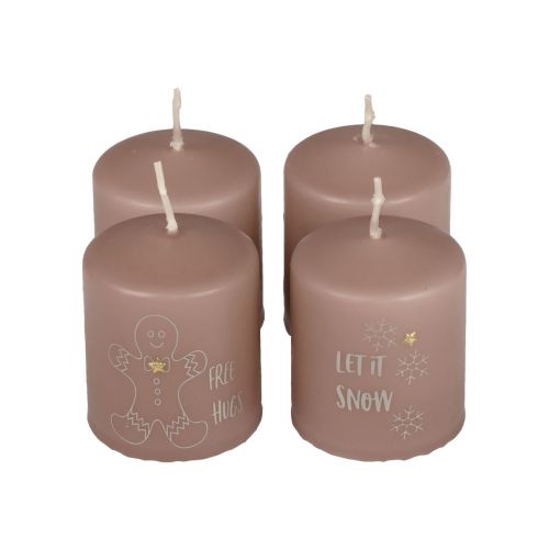 Floristik24 Christmas candles candles Christmas pink Ø5cm H6cm 4pcs