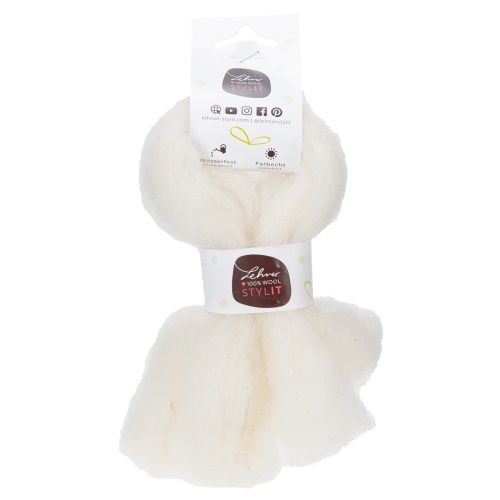 Product Wool cord, white wool ribbon, 2m, decorative wool for crafting &amp; wrapping