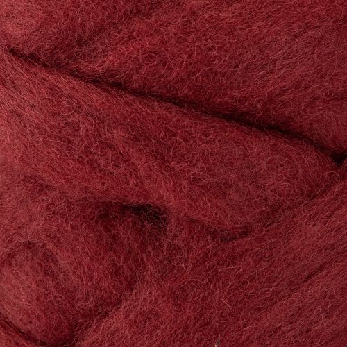 Product Decorative wool, dark red, 10m wool ribbon for floristry &amp; crafts