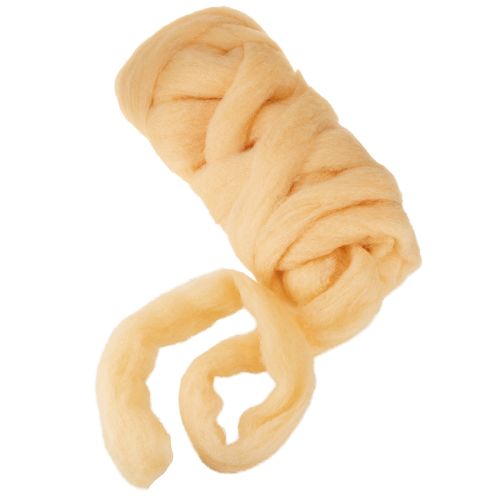 Product Wool ribbon, cream orange, 10m wool for wreaths &amp; arrangements