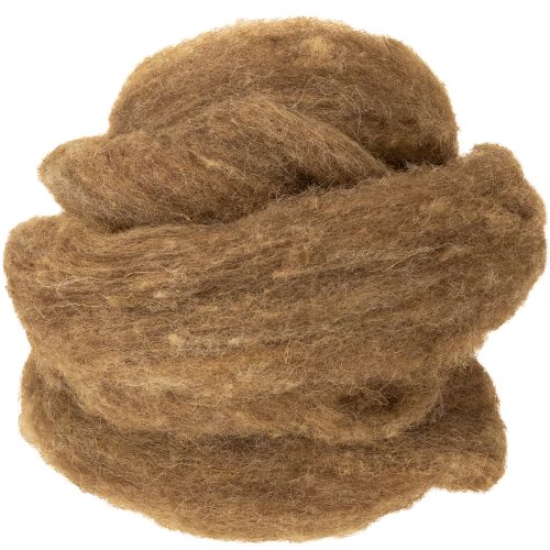 Decorative brown wool, 2m felted wool for crafts &amp; floristry
