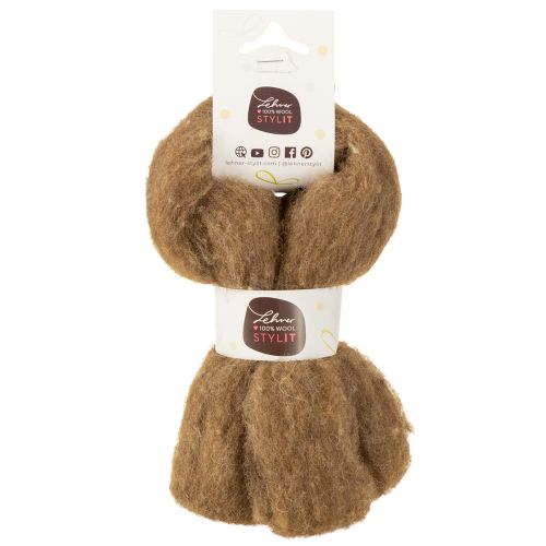Product Decorative brown wool, 2m felted wool for crafts &amp; floristry