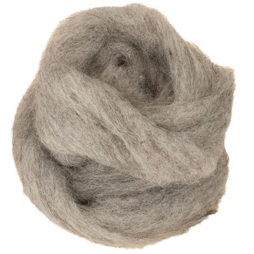 Floristik24 Decorative wool, grey-natural, 2m felted wool for crafts &amp; floristry