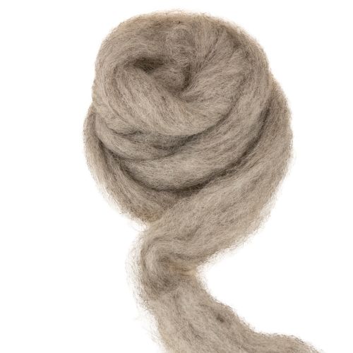 Product Decorative wool, grey-natural, 2m felted wool for crafts &amp; floristry