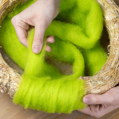 Soft Green Wool Roving for Crafting and Seasonal Decorations (2m) | Floristik24.co.uk
