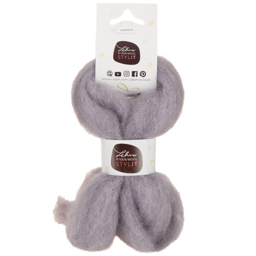 Product Decorative wool, light purple, 2m felted wool for crafts &amp; floristry