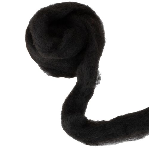 Product Decorative wool felting wool for creative crafts and floristry projects 2m Black