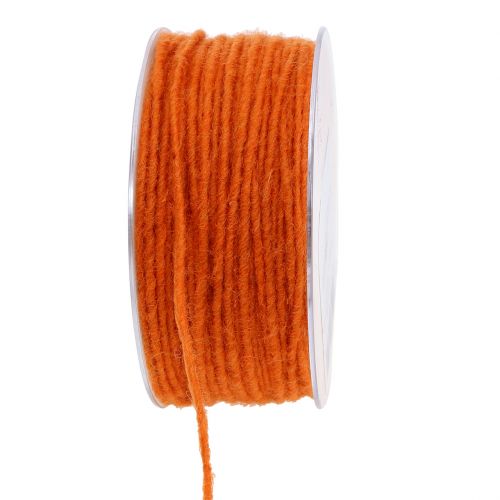 Floristik24 Wool cord orange 3mm 100m