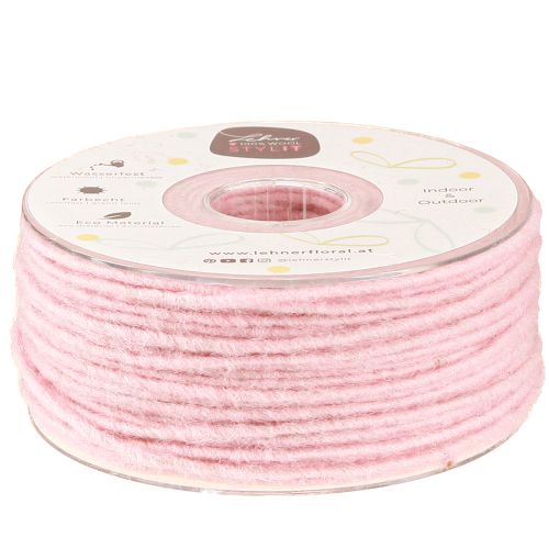 Wool cord pink 3mm 100m