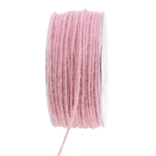 Wool cord pink 3mm 100m
