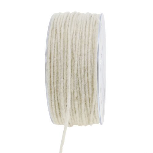 Floristik24 Wool cord white 3mm 100m