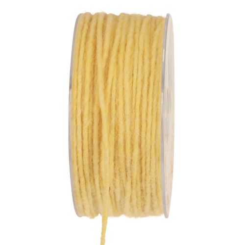 Wick thread wool cord felt cord wool thread yellow Ø3mm 100m