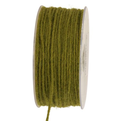 Floristik24 Wick thread wool cord felt cord moss green 3mm 100m