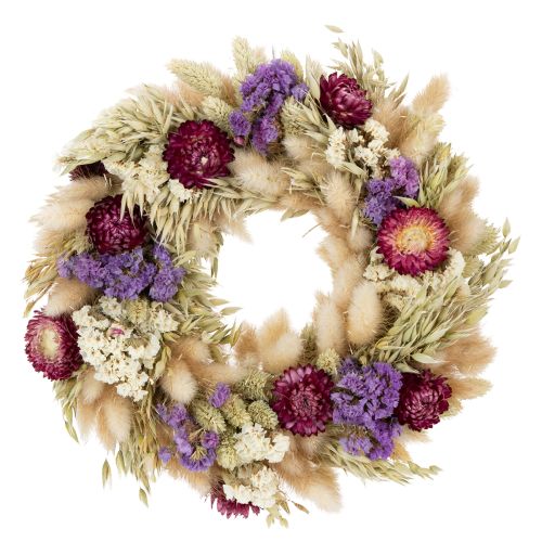 Dried flower wreath, festive table decoration for special occasions and seasons, 25cm