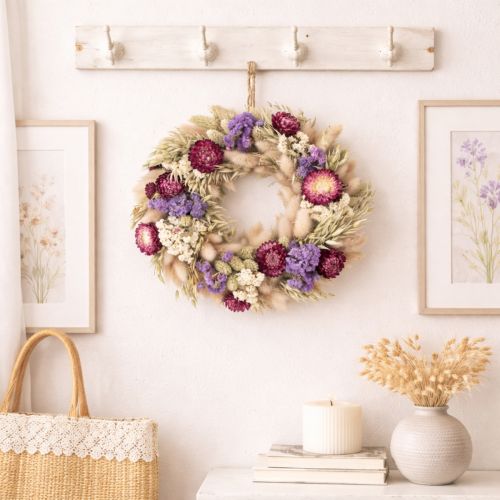 Product Dried flower wreath, festive table decoration for special occasions and seasons, 25cm