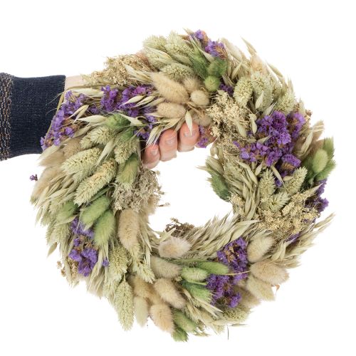 Product Dried flower wreath for spring and summer, for table and front door, for special occasions with colored accents, 26cm