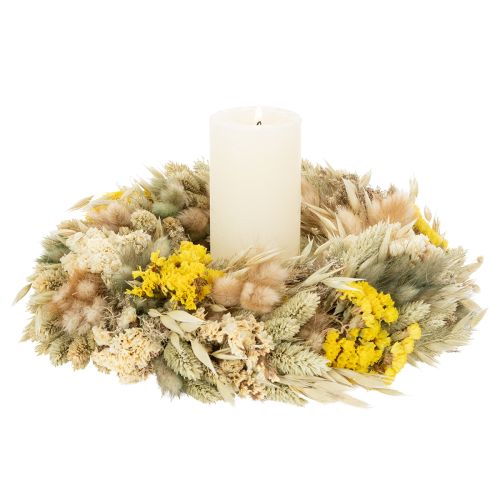 Product Dried flower wreath, natural decoration for table, living room and hallway, 25cm