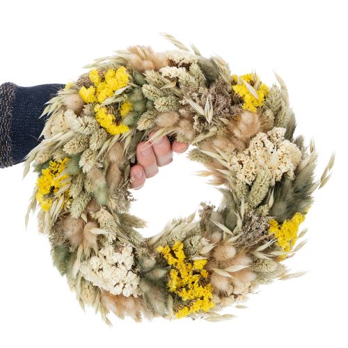 Product Dried flower wreath, natural decoration for table, living room and hallway, 25cm