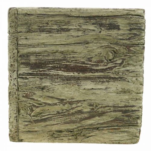 Floristik24 Flower pot square 15x15cm concrete planter wood look