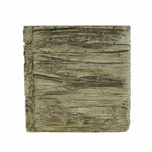 Floristik24 Plant pot square 9.5x9.5cm concrete planter wood look