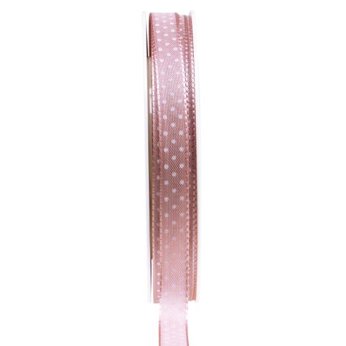 Floristik24 Gift ribbon dotted decorative ribbon old pink 10mm 25m