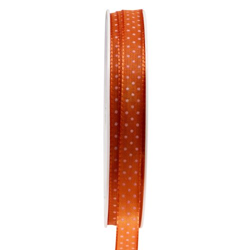 Floristik24 Gift ribbon dotted decorative ribbon orange 10mm 25m