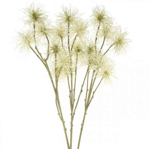 Xanthium artificial flower cream autumn decoration 6 flowers 80cm 3pcs