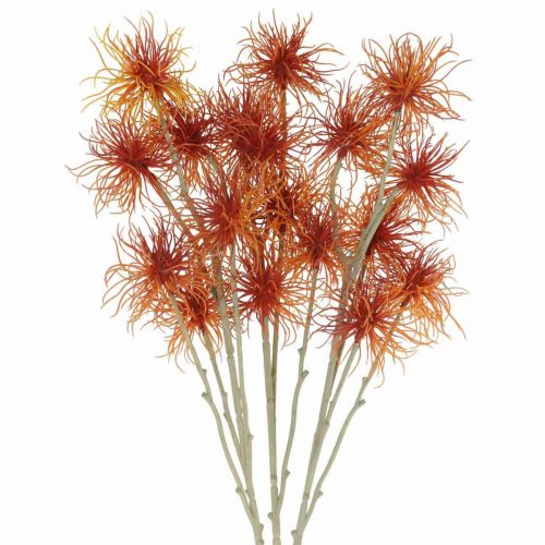 Product Xanthium artificial flower autumn decoration orange 6 blossoms 80cm 3pcs