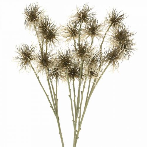 Product Xanthium artificial flower autumn decoration 6 flowers cream, brown 80cm 3pcs