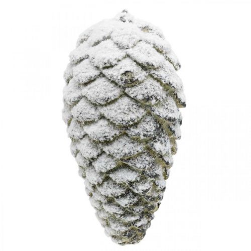 Floristik24 Large decorative cone for hanging Artificial snow cone 23cm