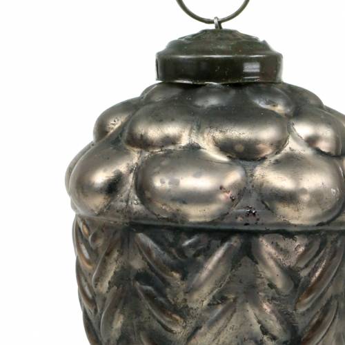 Floristik24 Cones glass Ø9cmH10cm black antique 2pcs.