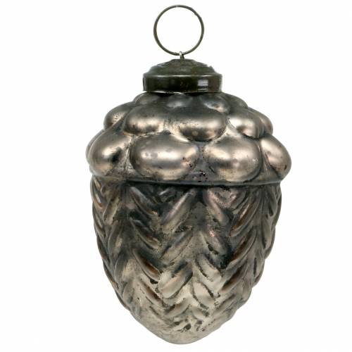 Floristik24 Cones glass Ø9cmH10cm black antique 2pcs.