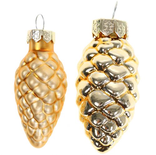 Cone Mix made of Glass Gold 5cm 14 pcs