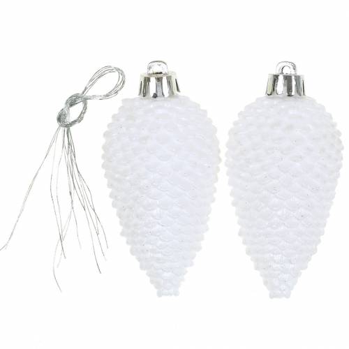 Floristik24 Christmas tree decorations cones white 8cm 6pcs