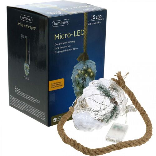 Floristik24 Cone Lighted Christmas Decoration LED Lights Timer H21cm