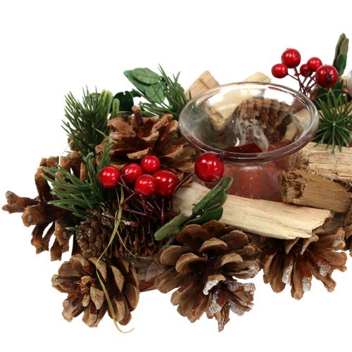 Product Christmas candle arrangement nature 45cm