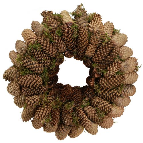 Cone wreath with moss Large wreath made of spruce cones Ø45cm