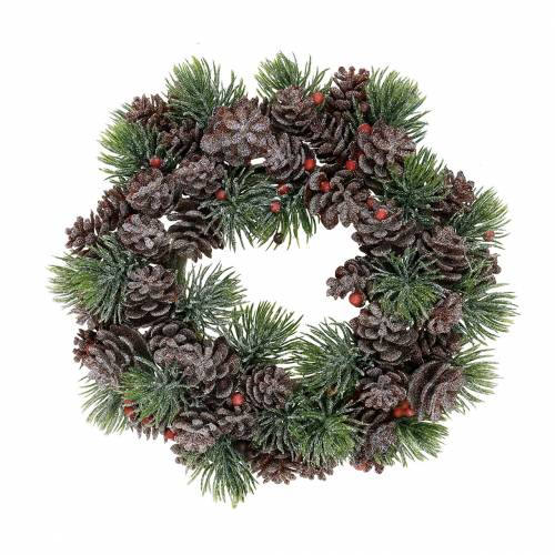 Floristik24 Cones wreath snow-covered Ø18cm