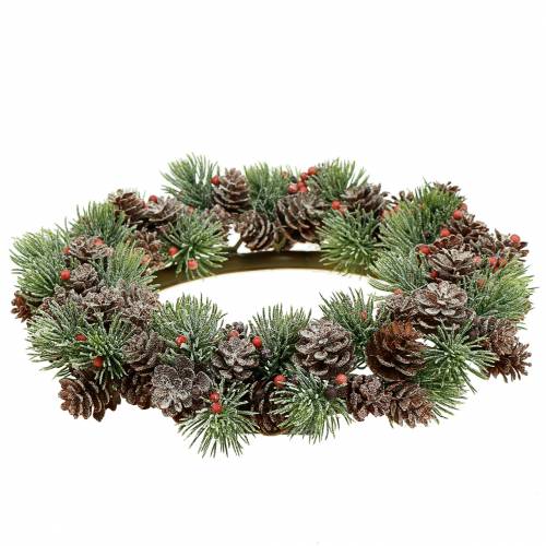 Floristik24 Cone wreath snowed Ø23cm