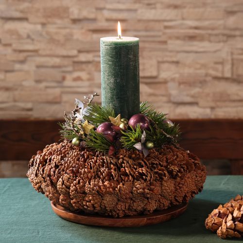 Round Pinecone Planter, 38cm Diameter, Natural Brown | Floristik24.co.uk