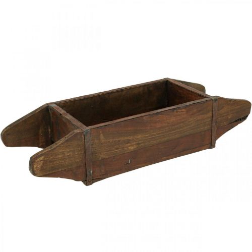 Vintage wooden box planter brick shape wood 42×14.5cm